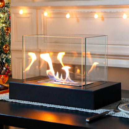 Small tabletop heating fireplace