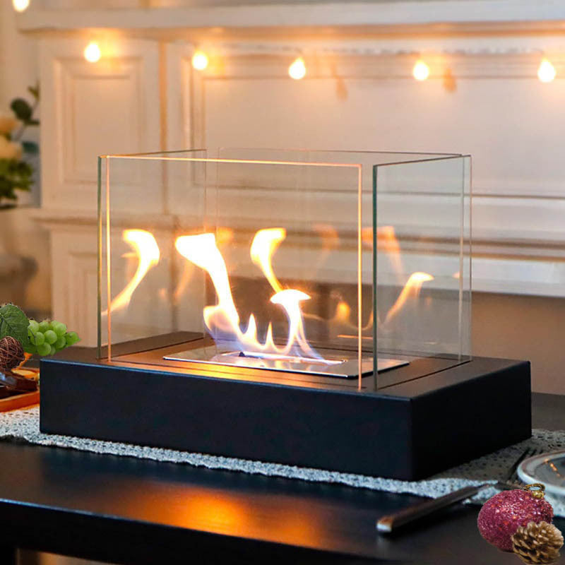 Small tabletop heating fireplace