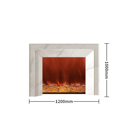 European style simple marble electronic heating fireplace