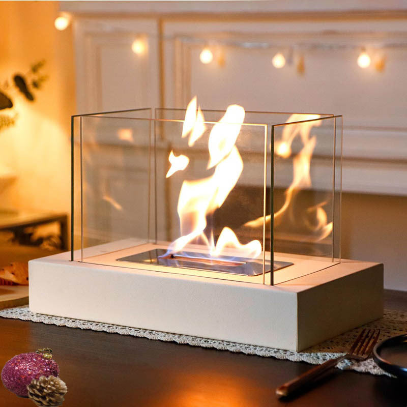 Small tabletop heating fireplace